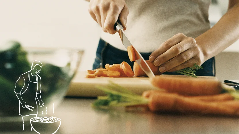 Person cooking a meal 